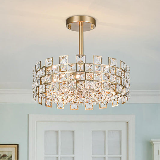Plafonnier Cristal Semi-Encastré pour Salon