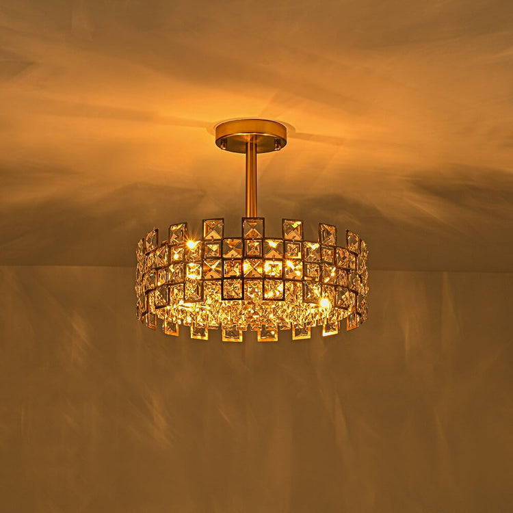 Plafonnier Cristal Semi-Encastré pour Salon