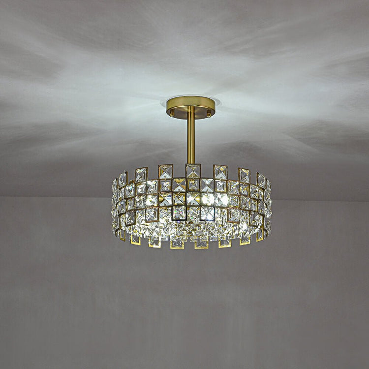 Plafonnier Cristal Semi-Encastré pour Salon