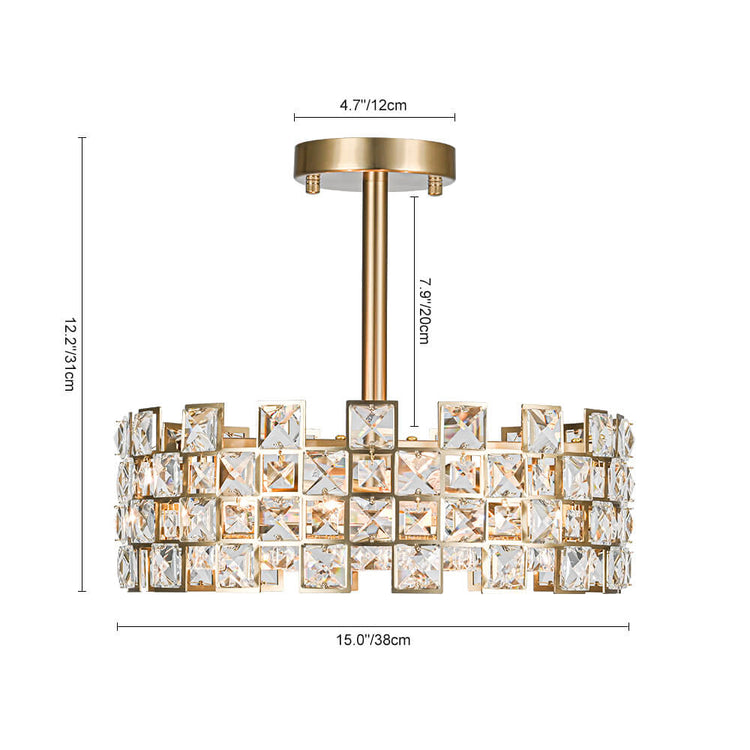 Plafonnier Cristal Semi-Encastré pour Salon