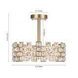 Plafonnier Cristal Semi-Encastré pour Salon