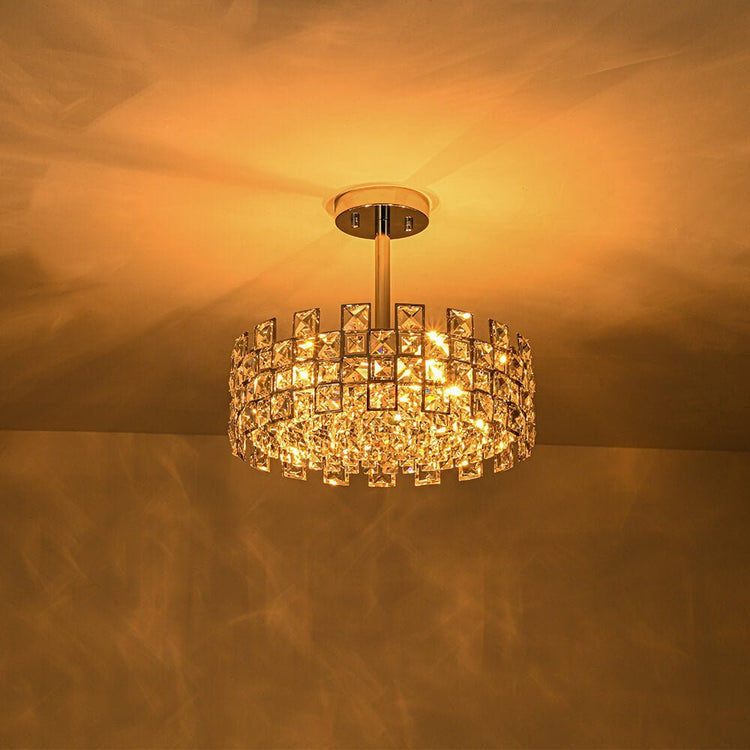 Plafonnier Cristal Semi-Encastré pour Salon