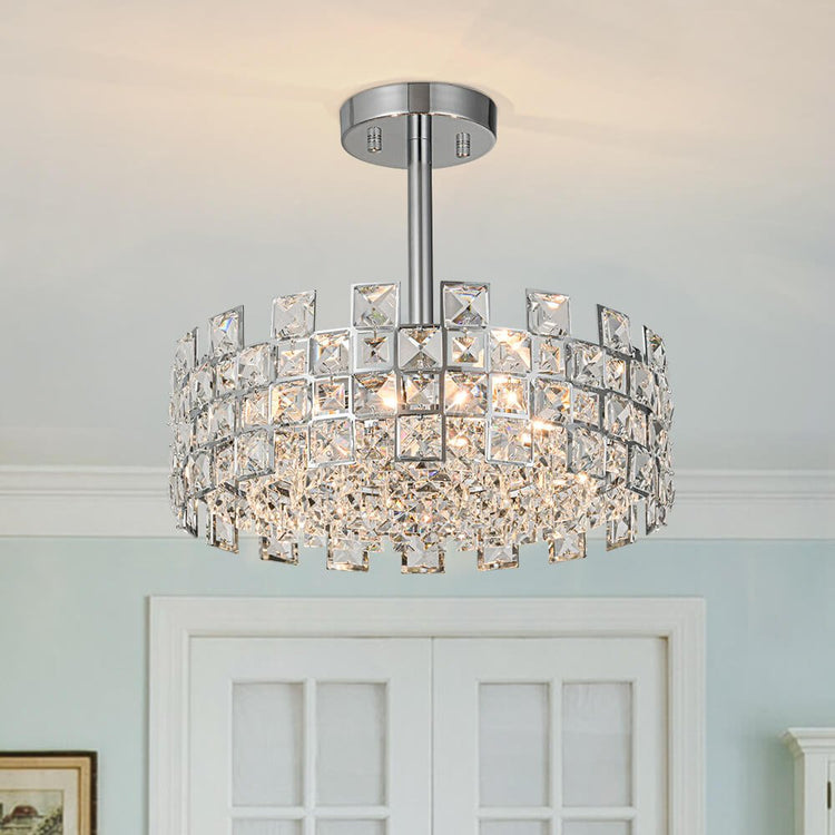 Plafonnier Cristal Semi-Encastré pour Salon
