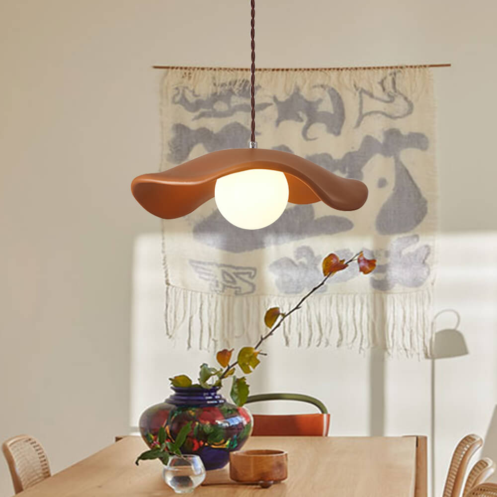 Suspension Céramique Courbé Chapeau-Abat-Jour pour Salle à Manger