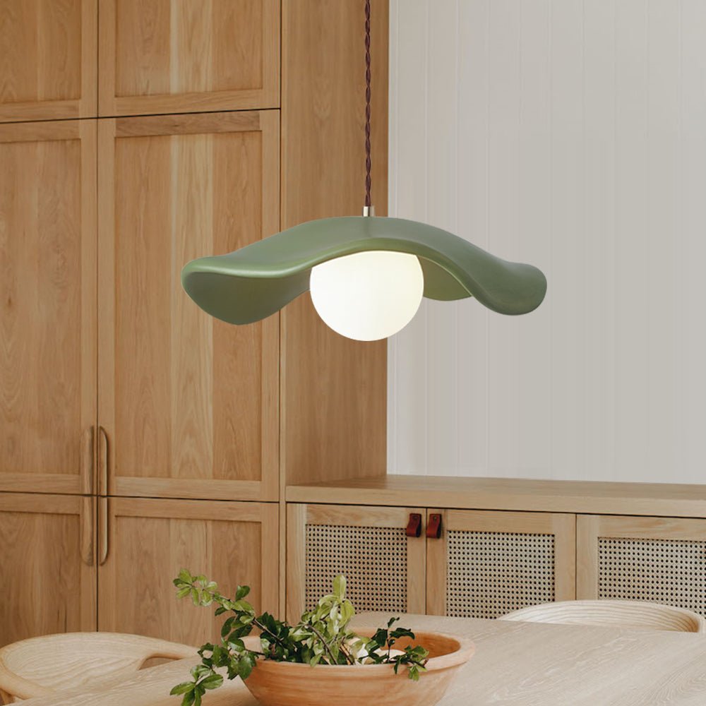 Suspension Céramique Courbé Chapeau-Abat-Jour pour Salle à Manger