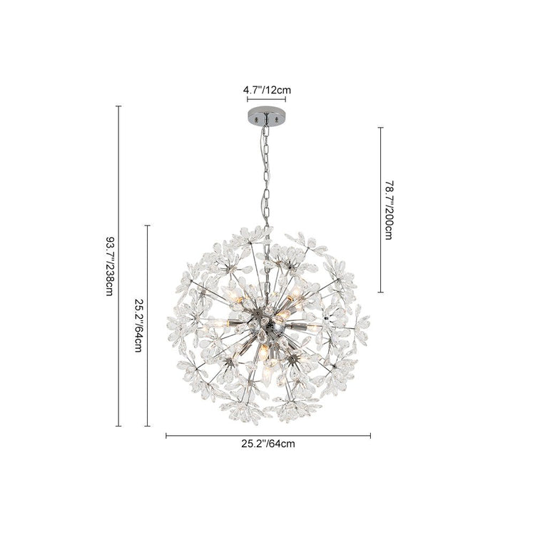 Lustre Cuisine Pissenlit en Cristal