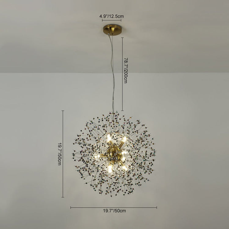 Lustre Salon Pissenlit en Cristal 50 cm