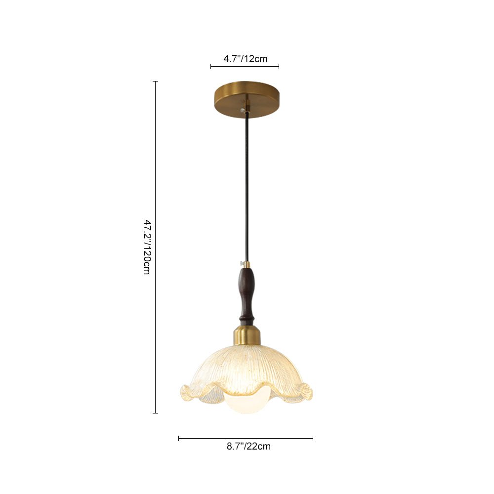 Suspension Laiton Danois Fleur Noir pour Salle à Manger