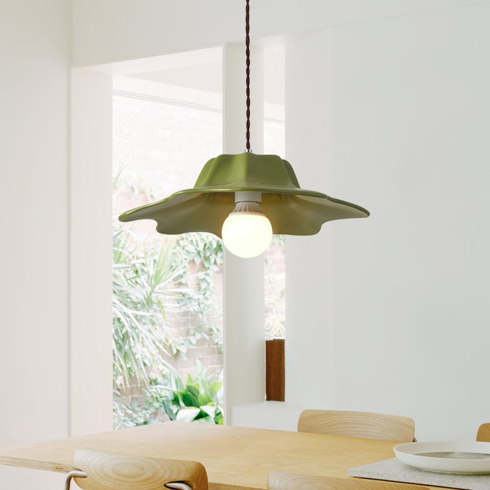 Suspension Céramique Design Cannelé Abat-Jour pour Salle à Manger