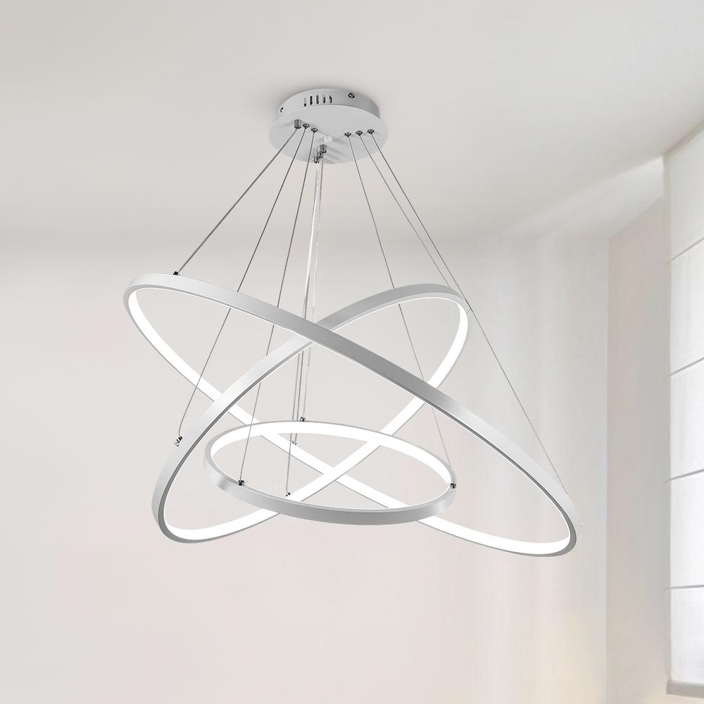 Lustre Salon Anneau en Métal 80 cm