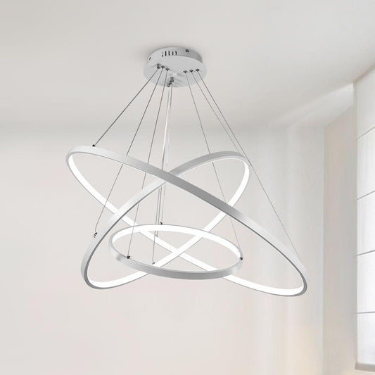 Lustre Salon Anneau en Métal 80 cm