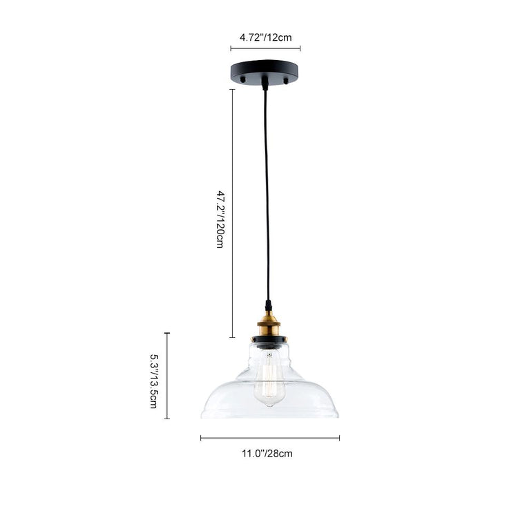 Suspension Salle à Manger Dôme en Verre 28 cm