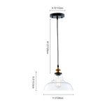 Suspension Salle à Manger Dôme en Verre 28 cm