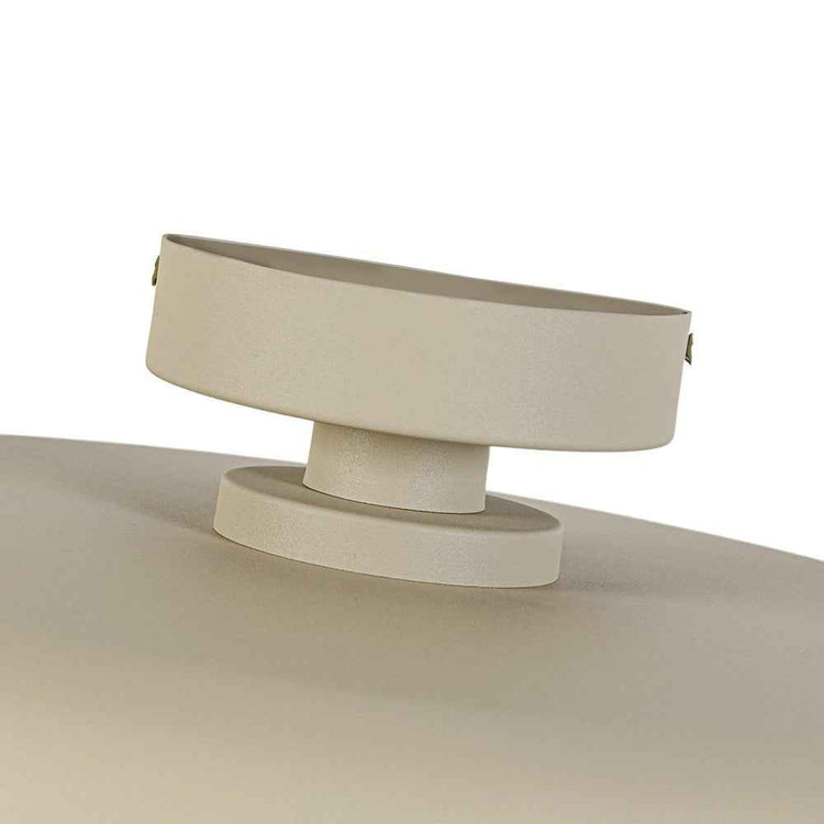 Plafonnier LED dôme semi-encastré, abat-jour beige avec socle cylindrique