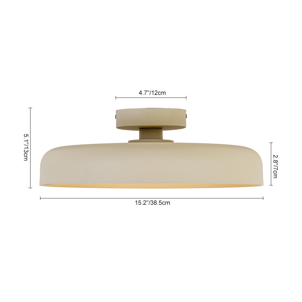 Plafonnier LED Dôme Abat-Jour Tambour Semi-Encastré pour Salon