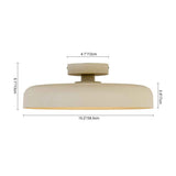 Plafonnier LED dôme beige, dimensions 15,2/38,5 cm, hauteur 6,1 cm environ.