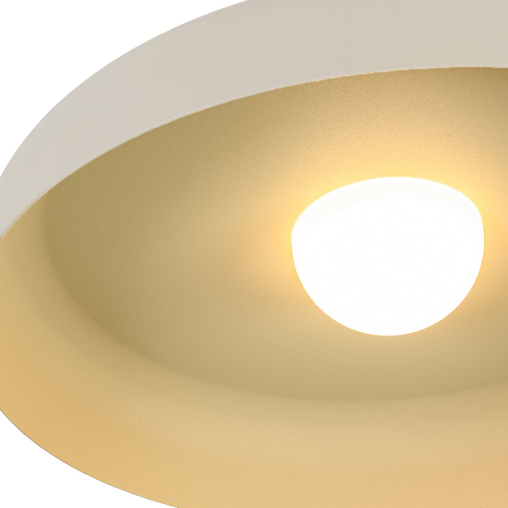Plafonnier LED Dôme Abat-Jour Tambour Semi-Encastré pour Salon
