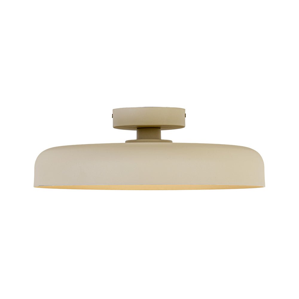 Plafonnier LED Dôme Abat-Jour Tambour Semi-Encastré pour Salon