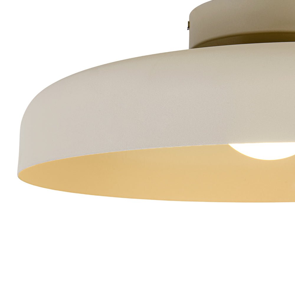 Plafonnier LED Dôme Abat-Jour Tambour Semi-Encastré pour Salon