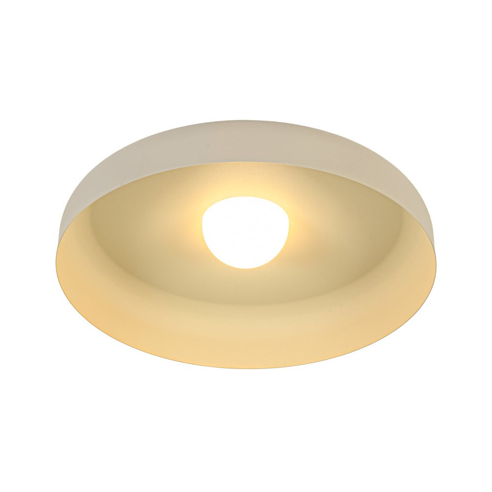 Plafonnier LED Dôme Abat-Jour Tambour Semi-Encastré pour Salon