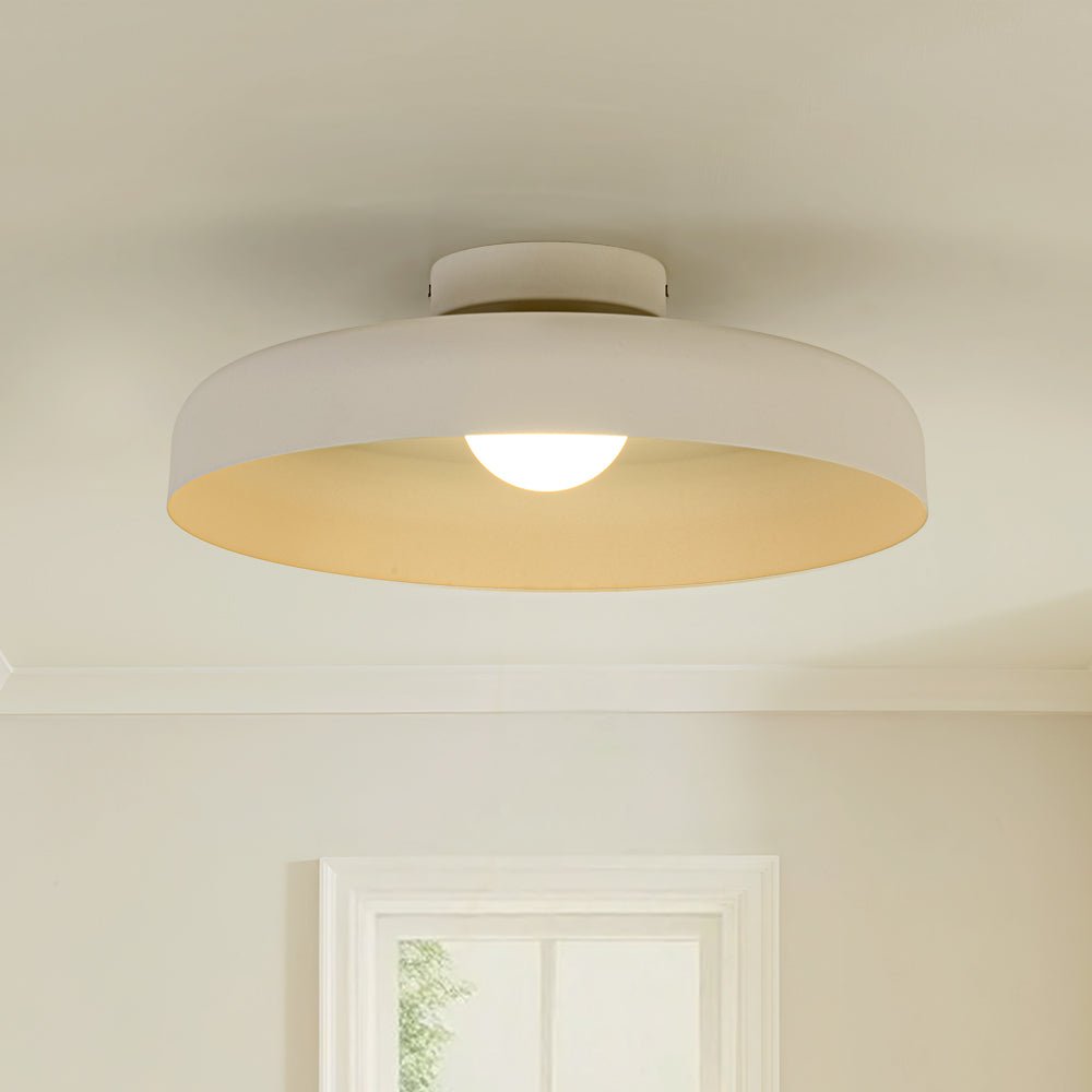 Plafonnier LED Dôme Abat-Jour Tambour Semi-Encastré pour Salon