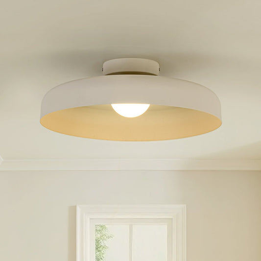 Plafonnier LED Dôme Abat-Jour Tambour Semi-Encastré pour Salon