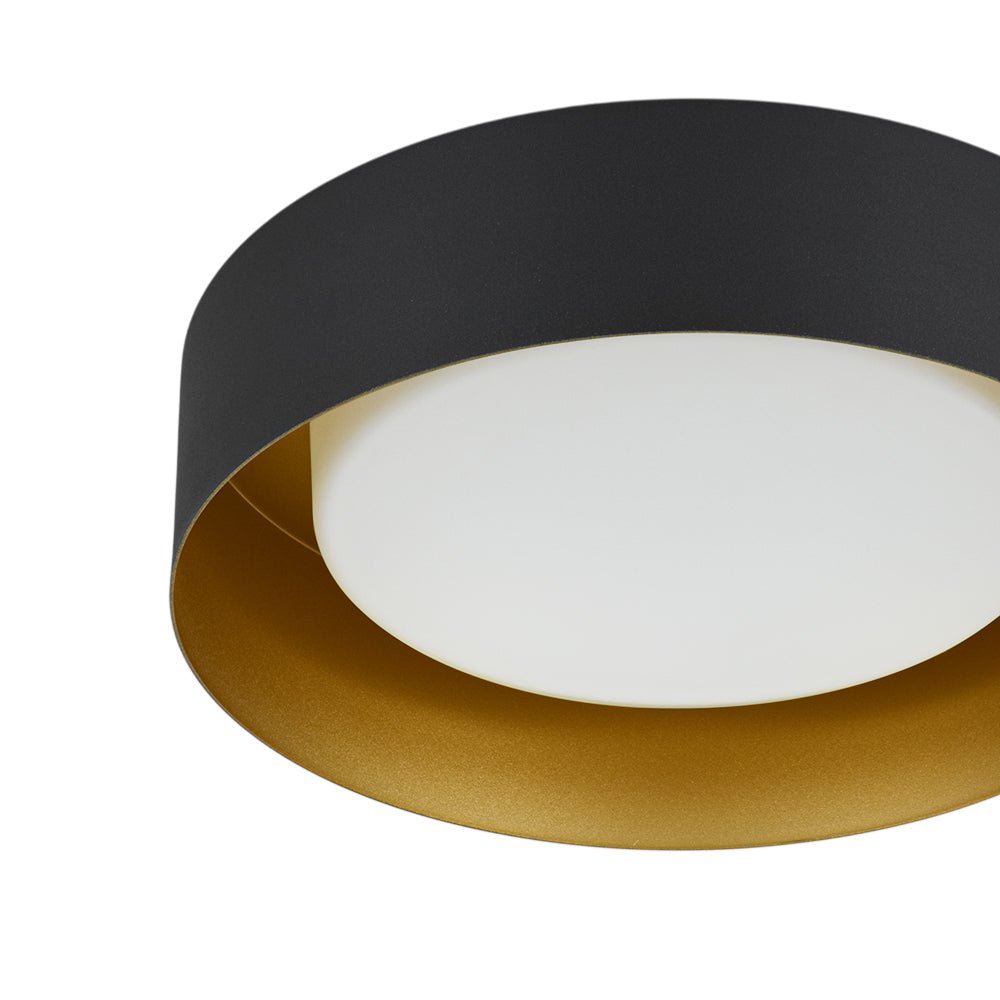 Plafonnier Tambour LED avec Laité Verre Abat-Jour pour Salle de Bain