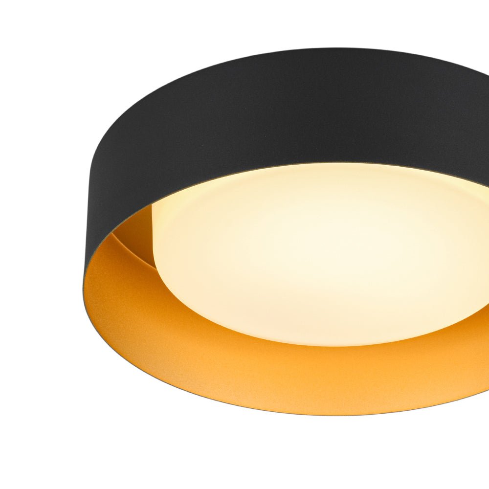 Plafonnier Tambour LED avec Laité Verre Abat-Jour pour Salle de Bain
