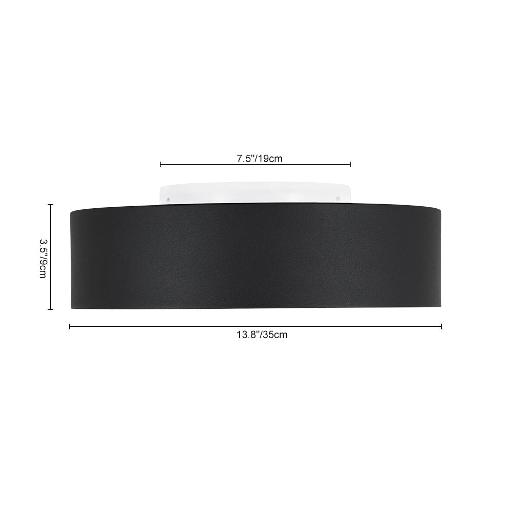 Plafonnier Tambour LED avec Laité Verre Abat-Jour pour Salle de Bain