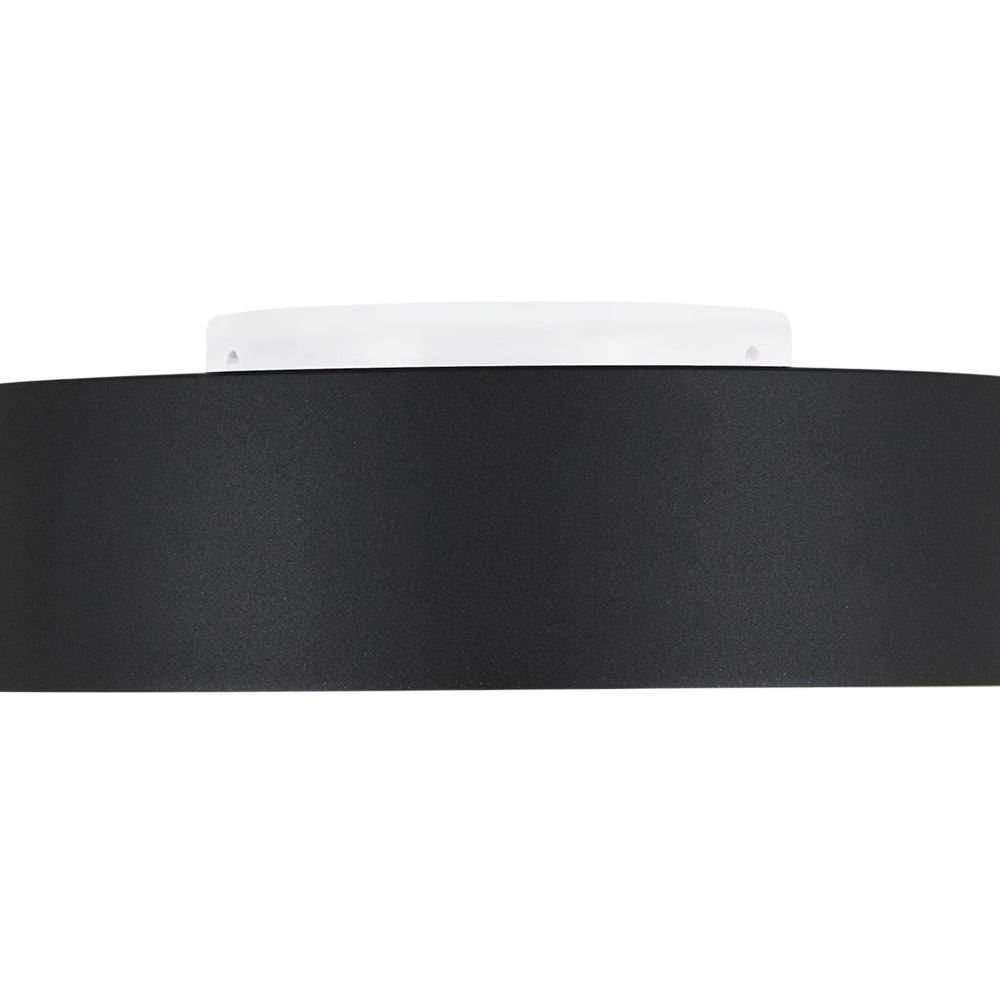 Plafonnier Tambour LED avec Laité Verre Abat-Jour pour Salle de Bain