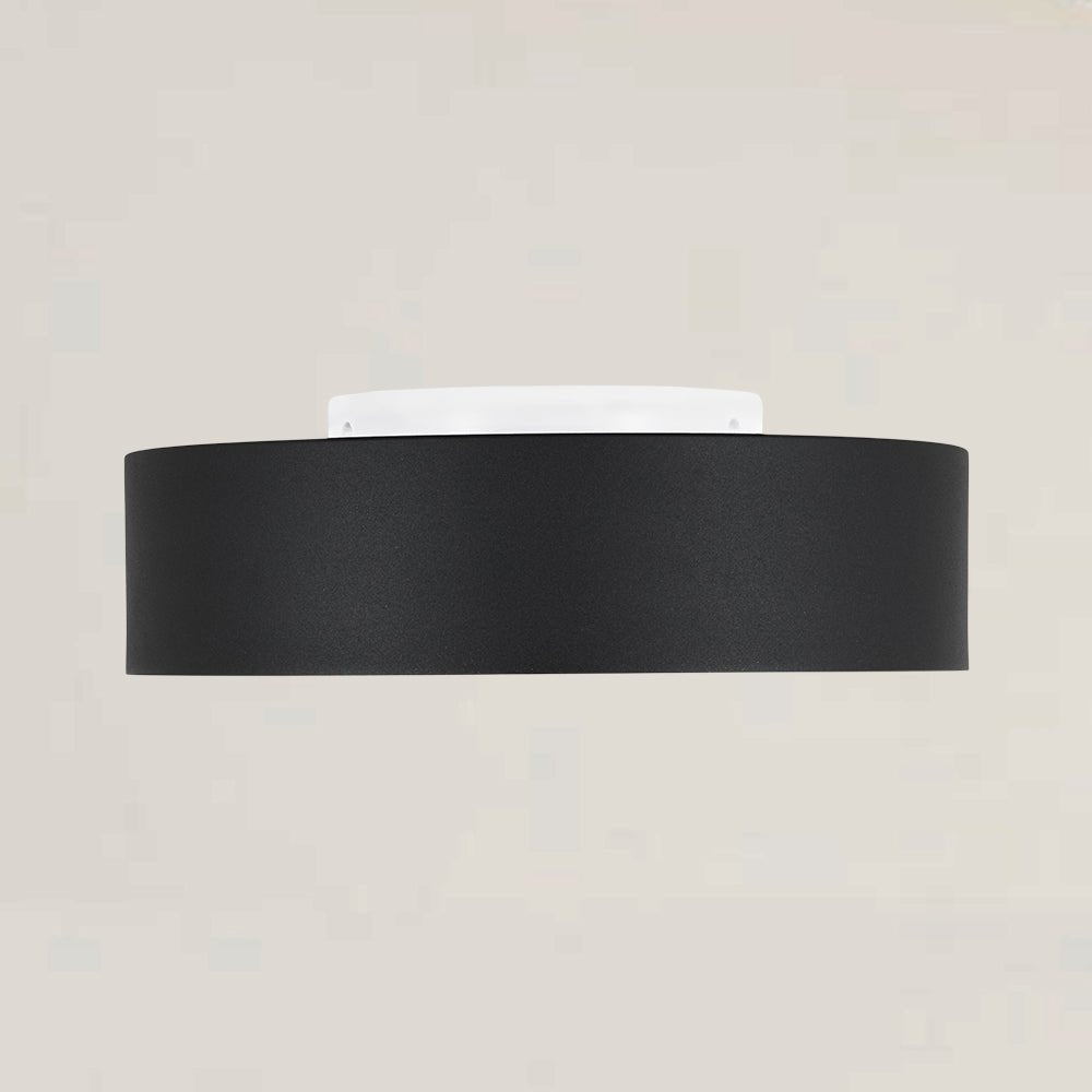 Plafonnier Tambour LED avec Laité Verre Abat-Jour pour Salle de Bain