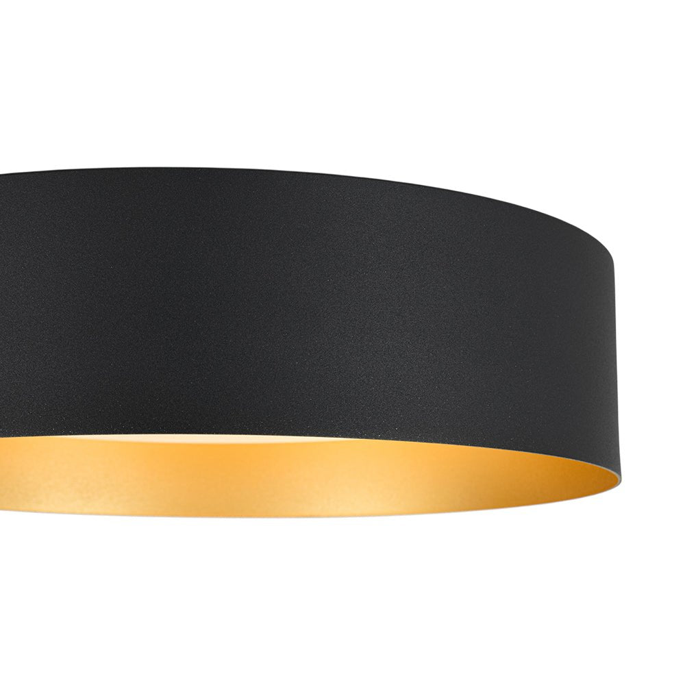 Plafonnier Tambour LED avec Laité Verre Abat-Jour pour Salle de Bain