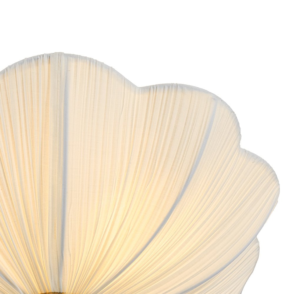 Plafonnier Tissu Abat-Jour Fleur Semi-Encastré pour Salon