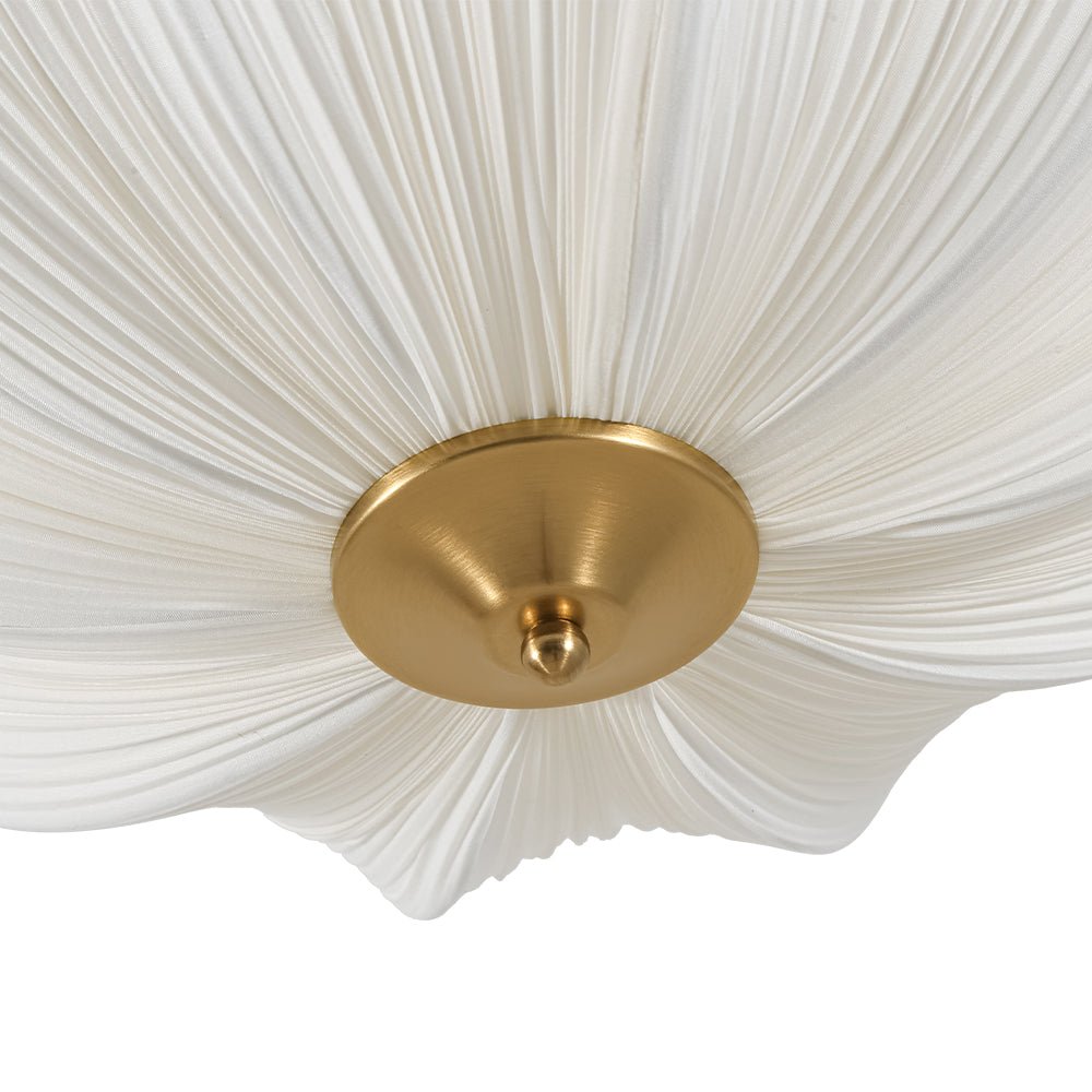 Plafonnier Tissu Abat-Jour Fleur Semi-Encastré pour Salon