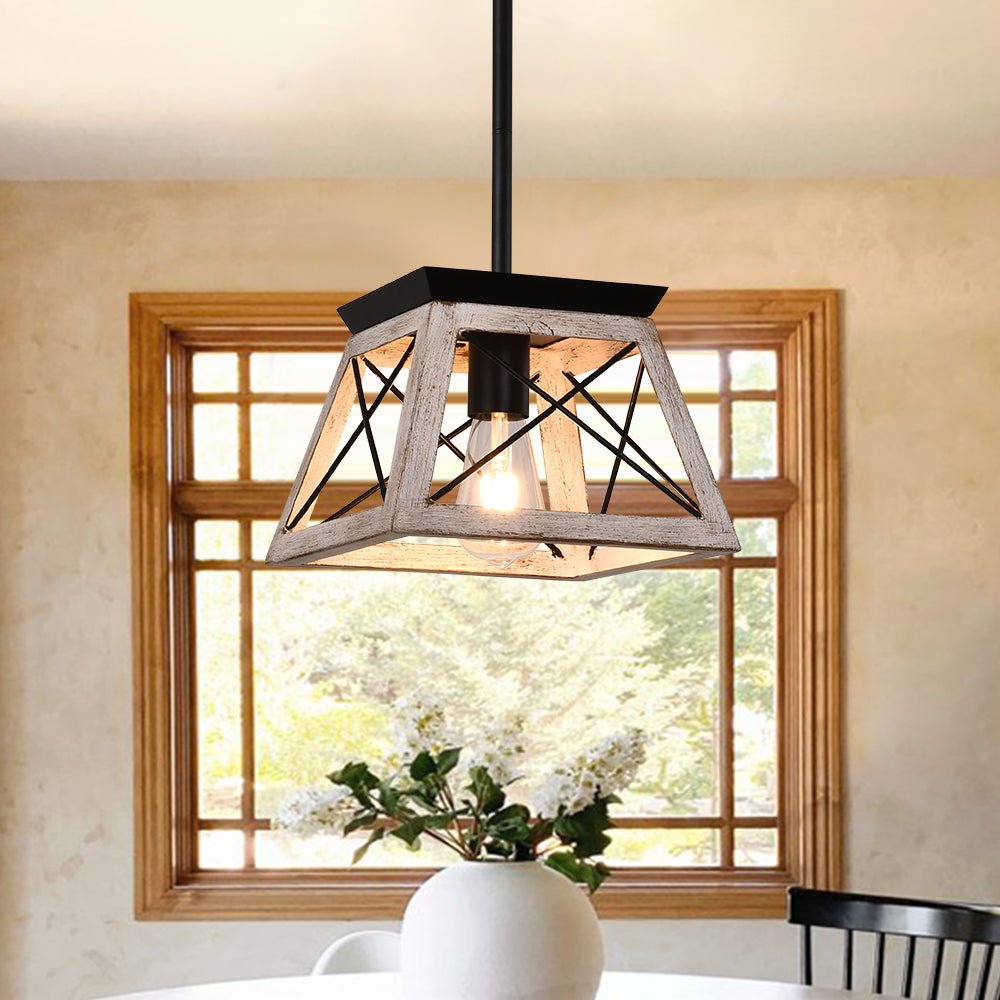 Suspension Luminaire Campagne Chic Rustique 1 Lumière Simple Mini pour Salle à Manger