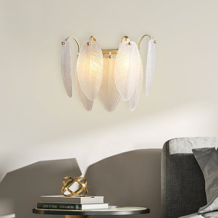 Applique Murale Chambre Plume en Verre