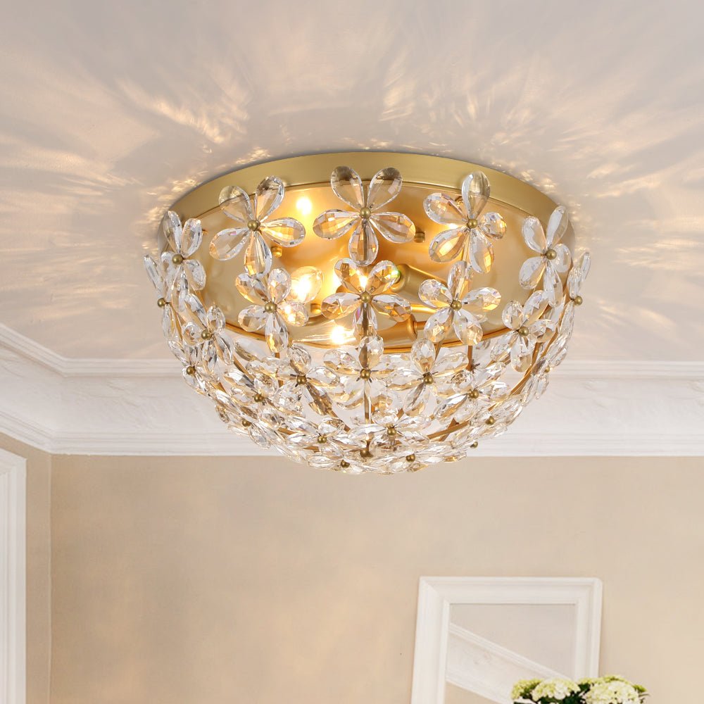 Plafonnier Salle de Bain Bol en Cristal 42 cm