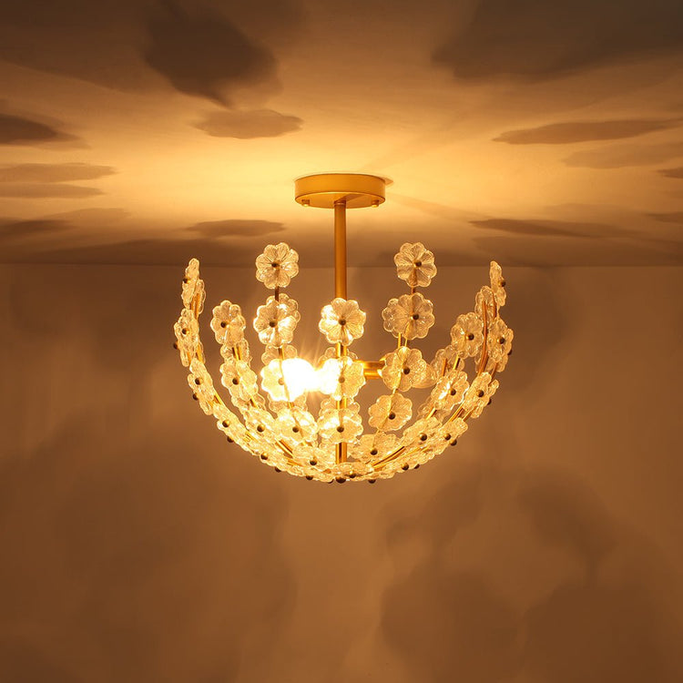 Plafonnier Salle de Bain Fleur en Verre