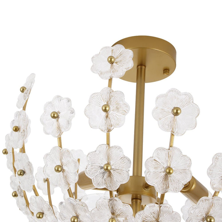 Plafonnier Salle de Bain Fleur en Verre