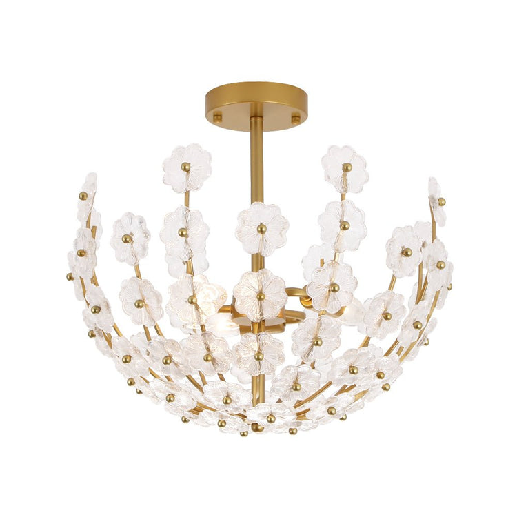 Plafonnier Salle de Bain Fleur en Verre