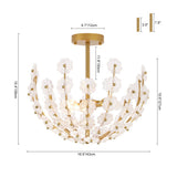 Plafonnier Salle de Bain Fleur en Verre