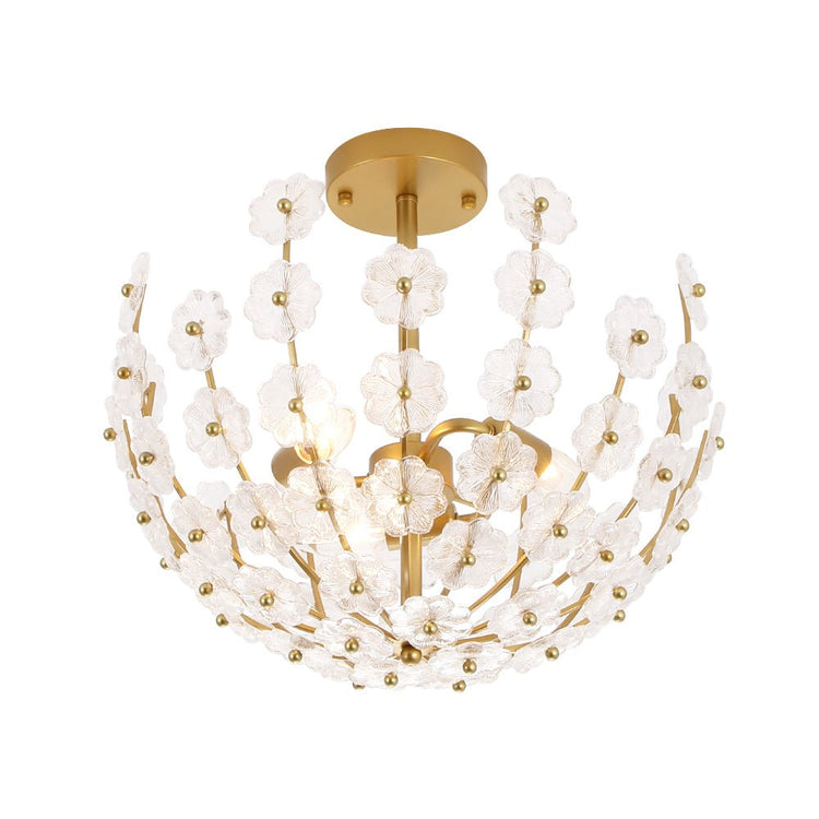 Plafonnier Salle de Bain Fleur en Verre