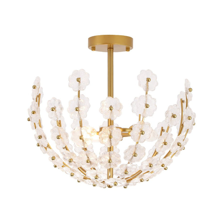 Plafonnier Salle de Bain Fleur en Verre