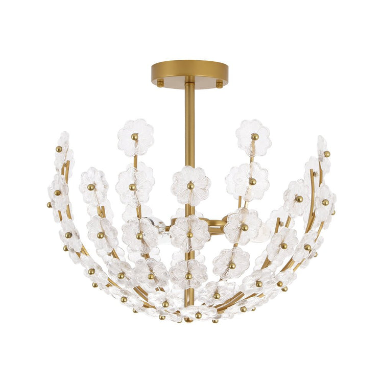 Plafonnier Salle de Bain Fleur en Verre