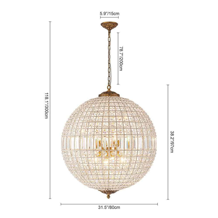 Lustre Cristal Moderne Français Sphère