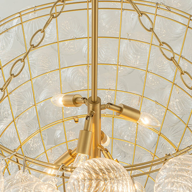 Lustre Salon Boule en Verre 93 cm