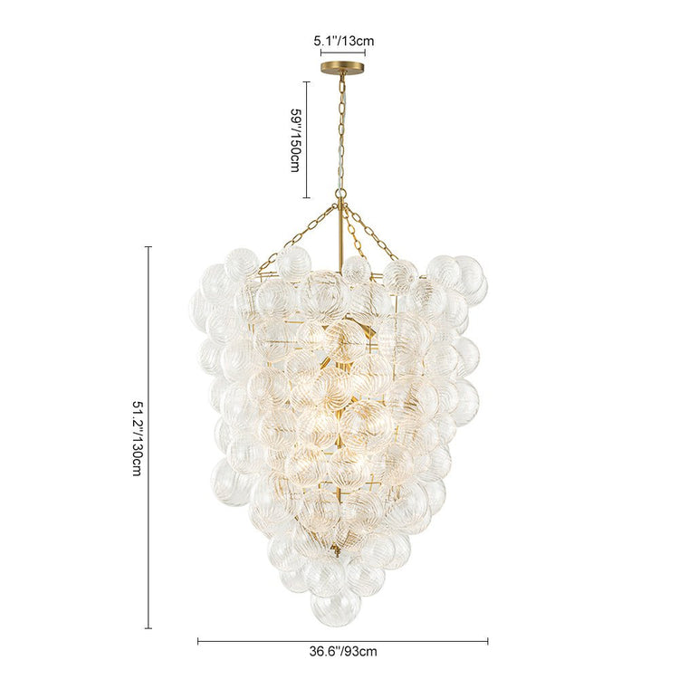 Lustre Salon Boule en Verre 93 cm