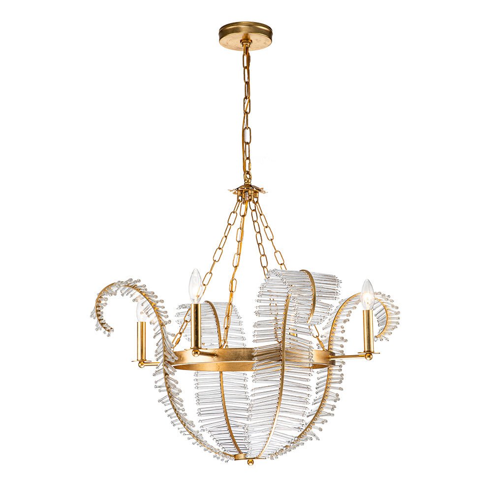 Lustre Cristal Moderne Glamour Feuille pour Salon