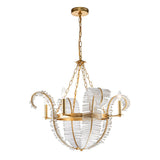 Lustre Cristal Moderne Glamour Feuille pour Salon