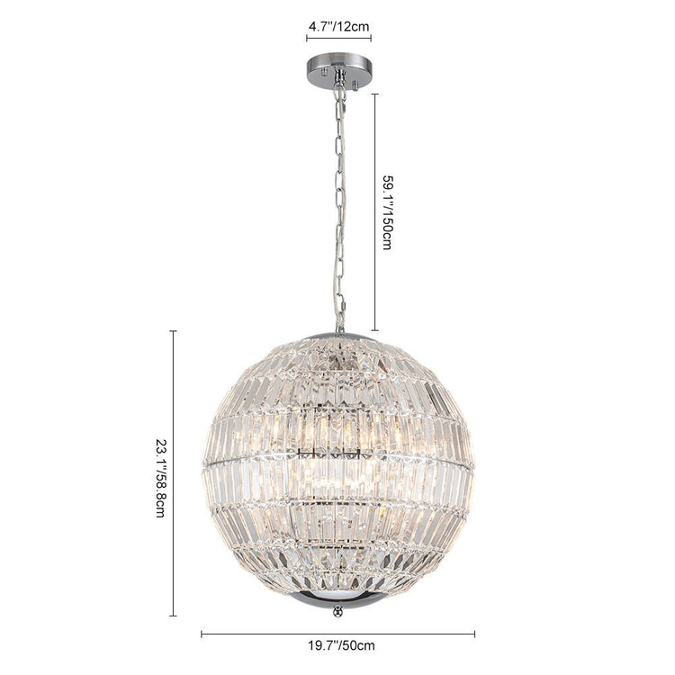 Lustre Salon Sphère en Cristal 50 cm